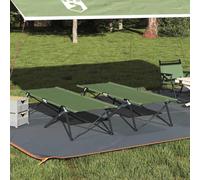 UBVNFGMK Lot de 2 lits de camping pliants - Vert - 206 x 76 x 74 cm - Lit d'extérieur imperméable avec construction en acier Oxford - Design pliable pour un rangement facile - Pieds en acier stables