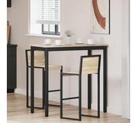 UBVNFGMK Table à manger rectangulaire en bois avec pieds métalliques solides, design moderne pour cuisine et salle à manger, surface facile d'entretien, montage facile pour deux personnes.