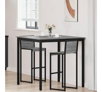 UBVNFGMK Table à manger rectangulaire moderne en bois avec pieds métalliques solides, idéale pour la cuisine et la salle à manger, surface facile d'entretien, montage facile pour deux personnes.