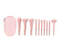 Ubxvamm Lot de 10 pinceaux de maquillage de voyage avec étui de rangement - Pinceaux cosmétiques portables pour fard à paupières