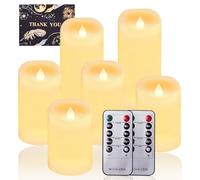 UCAMP Bougies LED Sans Flamme - Lot de 6 Avec Lumière Vacillante, Télécommande et 10 Menus de Fonction - Chauffe-Plat Électriques Avec Minuterie