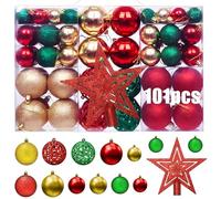 UCAMP Boules de Noël,Boule de Noel 101PCS Decoration Noel Sapin,Boules de Noël incassables,Boules de Noël Decoration Noel Interieur Boules Sapin de Noel Decoration de Noël