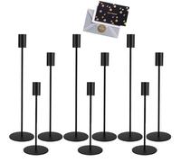 UCAMP Chandelier Bougeoir Noir,Lot de 9 Coniques Bougeoir Decoratif,Chandelier de Mariage,Rétro Métal Hauts Bougie Chandelier pour Maison,Fêtes,Mariage,Noël,Dîner aux Chandelles