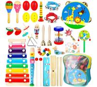 UCAMP Instrument de Musique Enfant,Instruments à Percussion en Bois,Instrument Percussion Enfant,Instruments Montessori,Bois Percussion pour Enfants,Jouet Bebe Instrument de Musique