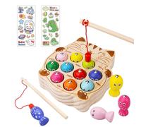 UCAMP Jeux Montessori,Peche Magnetique Jeux Enfants 2 Ans,Jouets en Bois Jeu de pêche,Educatif, Magnetique Enfant,Cadeau Garçon Fille,Jeu de,Enfants Cadeau 2-5 Ans