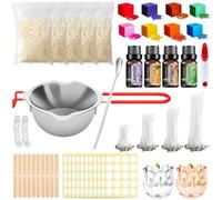 UCAMP Kit de Fabrication de Bougies DIY pour Débutants - 200 Mèches, 5 Paquets de Cire de Soja, Ensemble Complet