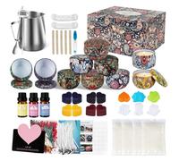 UCAMP Kit de Fabrication de Bougies,Kit Parfumées DIY Bougies avec 480g de Cire d'Abeille,10 Contenants à Bougies,Huiles Essentielles,Blocs de Couleur,Pot de Fusion,Mèches et Accessoires