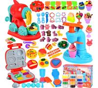 UCAMP Kit d'outils de pétrissage avec outils de pâte à modeler pour enfants - Accessoires pour pâte à modeler - Kit de jeu Burger Crème glacée à partir de 3 ans