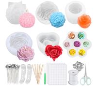 UCAMP Moules À Bougies En Silicone - 6 Pièces En Forme De Fleur Pour Bougies Parfumées, Savons, Décoration Maison