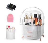 UCAMP Organisateur Maquillage avec porte-pinceaux-Boîte de Rangement de Maquillage 3 niveaux avec poignées et couvercle transparent,Boîte Rangement Maquillage étanche et anti-poussière
