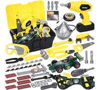 UCAMP Outils Enfant 83 Pièces Boîte à Outils Enfant avec Perceuse Électrique,Etablie Bricolage Enfants,Malette Outils,Travail Jouet Cadeau Jeu Éducatif pour Enfants 3 Ans+