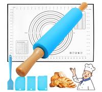 UCAMP Rouleau a Patisserie en Silicone,Silice Rouleau à Patisserie,Rouleau Patisserie en Silicone Antiadhésif,Rouleau Cuisine pour la Cuisson de Pizzas, Pate, Gateau, Pâtes, Biscuits