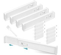 UCAMP Separateur Tiroirs,Lot de 12 Separateur Tiroirs Réglables,Séparateur de Tiroir,Extensibles de 32.2 à 56 cm,Organisateur Tiroir pour Ustensiles,Cuisine,Vanité,Maquillage