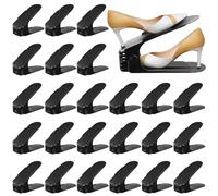 UCAMP Support à Chaussures Réglable - 24PCS Rack Empilable, Organiseur Gain de Place, Durable, 4 Niveaux de Hauteur (Noir)