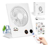 UCAMP Ventilateur de Bureau Portable,Mini Ventilateur USB Rechargeable-4000 mAh-Inclinaison Variable à 180°-avec Télécommande et Affichage Numérique-Vitesse en Continu-Silencieux-Ventilateur Suspendu