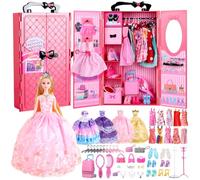 UCanaan Poupée Girl et Son Ensemble Complet : Robes et Nombreux Accessoires pour Habiller et créer. Idée Cadeau Parfaite pour Une Fille à Noël ou pour Son Anniversaire