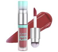 UCANBE Blush Liquide avec Pinceau Intégré et Applicateur Biseauté, Maquillage Fard à Joues 2-en-1 Longue Tenue, Teint Éclatant et Glow Naturel (04 Murmures de baies)