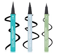 UCANBE Lot de 3 eyeliners liquides noirs avec 3 pointes de pinceau pour une précision ultra précise, séchage rapide, glisse lisse, résistant aux taches, imperméable, pigmenté jusqu'à 24 heures