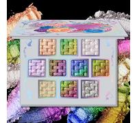 UCANBE Palette de fards à paupières multichrome, 10 couleurs, métallisées réfléchissantes, avec changement de couleur, polyvalent, holographique, scintillant, palette de fards à paupières