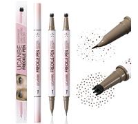 UCANBE Stylo et Tampon à Taches de Rousseur Double Embout - Pointe Incurvée Précise à 15° Maquillage Imperméable, Crayons à Taches de Rousseur Fausses Longue Durée 2 PCS (03 Marron)