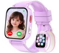 Ucani Montre Connectée Enfants GPS, 4G Smartwatch Téléphone pour Filles et Garçons avec Appel, Vidéo, SOS, Chat, Mode Classe Podomètre, Jeux, Réveil, Montre Intelligente Enfant 4 à 12 Cadeau (Violet)