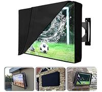 UCARE Housse de protection pour TV d'extérieur avec protection avant transparente 600D Oxford pour TV - Protection d'écran transparente anti-poussière avec poche pour télécommande (22 à 24 pouces)
