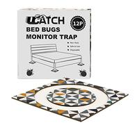 UCatch Lot de 12 pièges à punaises de lit pour pieds de lit - Respectueux de l'environnement, sûr et fiable - Intercepteur de punaises de lit collant pour la maison, bloqueur d'insectes, moniteur et