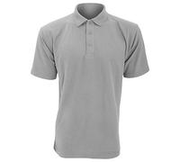 UCC 50/50 180gsm Unisex Pique Polo - Heather Grey - 4XL
