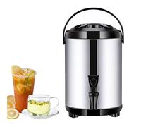 UCCASA 6L/8L/10L/12L/14L/16L/18L/20L Distributeur d'eau Chaude et Froide,Bouilloire Thermostat,Fontaine Isotherme Distributeur de Boisson en Acier Inoxydable,Grande Capacité,10-12 Heures,Black-12L