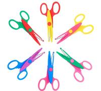 UCEC 6 Ciseaux Crantés & Zigzag - pour Scrapbooking, Cartes, DIY | Ciseaux Dentelés, Zigzag & Vague, 6 motifs décoratifs, poignées ergonomiques, pour papiers, cartes & scrapbooking