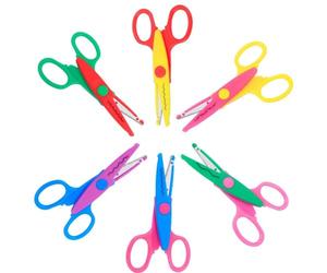 UCEC 6 Ciseaux Crantés & Zigzag - pour Scrapbooking, Cartes, DIY | Ciseaux Dentelés, Zigzag & Vague, 6 motifs décoratifs, poignées ergonomiques, pour papiers, cartes & scrapbooking