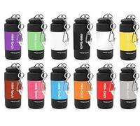 UCEC Lot de 12 mini lampes de poche porte-clés EDC rechargeables USB LED super lumineuses (plusieurs couleurs)