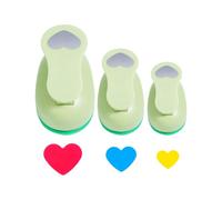 UCEC Lot de 3 perforatrices en forme de cœur - Perforatrices à papier - Différentes tailles - Perforatrices en forme de cœur pour enfants - Pour travaux manuels, scrapbooking, photos, cartes de vœux