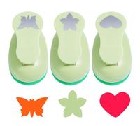 UCEC Lot de 3 perforatrices motifs papillon, pétale, cœur, bricolage, scrapbooking, cartes vœux, perforatrices Noël, 15 mm
