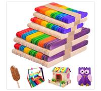 UCEC Lot de 400 Bâtons d'esquimaux, Loisir Créatif DIY pour Enfants, Bâtons de Bricolage Naturel, Spatule Bois Epilation, Abaisse Langue Adulte