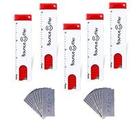 UCEC Lot de 5 cutters avec 20 lames de rechange - Mini couteau de sécurité universel avec insert de lame - Lames de 18 mm - Cutter professionnel pour le bureau, la maison