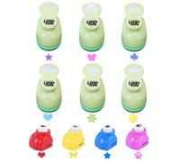 UCEC Lot de 6 perforatrices de 2,5 cm et 4 mini perforatrices - Plusieurs motifs : cercle, cœur, étoile, papillon, feuille d'érable, pétale, patte de chien, perforatrice en papier pour artisanat