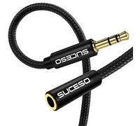 UCESO Rallonge Jack Audio 3.5 mm Câble Extension Audio en Nylon Tressé 5M | Jack Stéréo 3,5mm vers Femelle pour Casque Écouteur Haut-parleurs Tablettes Voiture iPhone iPod Lecteur MP3 PS4 PC Autoradio