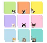 UCFBWO 18 Blocs Sticky Notes, Blocs de Notes Autocollantes à Motif Chat, 900 Petites notes Adhésives, Cadeaux pour Les Amoureux des Chats, Décoration de Bureau, Fournitures Scolaires