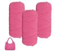 UCFBWO 3 x 200 g de fil pour t-shirt, pour crochet, pour sacs | Fil textile épais pour crochet, ruban pour crochet pour sacs, paniers, couvertures, travaux manuels, projets de bricolage