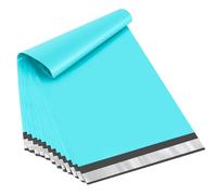 UCGOU Lot de 50 grands sacs d'expédition en polyéthylène bleu sarcelle de 45 x 55 cm, auto-adhésifs, imperméables et indéchirables pour petites entreprises, sacs d'expédition en polyéthylène pour
