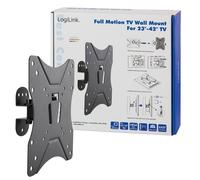 LogiLink Full Motion - Support - pour écran plat - acier pressé à froid solide - Taille d'écran : 23"-42" - montable sur mur Noir G