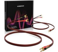 UCINNOVATE Lot de 2 câbles de haut-parleur audio HiFi OFC plaqué or fiche banane vers fiche Y Jumper Spade, 3 m, 14 AWG, câble de haut-parleur pour haut-parleurs, amplificateurs (2 x 9,8 FT)