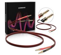 UCINNOVATE Lot de 2 câbles de haut-parleur avec fiches bananes 3 m 14 gauges plaqué or pour home cinéma, Hi-Fi et audio domestique, câble OFC pour ampli