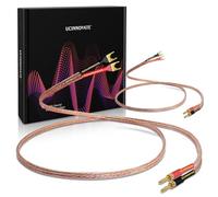 UCINNOVATE Lot de 2 câbles de haut-parleur HiFi de 2 m avec pelle de démarrage, 13 AWG, câble de démarrage avec fiches bananes plaquées or pour amplificateur de terminal audio, système HiFi, home