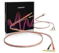 UCINNOVATE Lot de 2 câbles d'enceinte 13 AWG avec pointes bananes à angle droit plaquées or, câble de haut-parleur HiFi mâle vers mâle pour amplificateur de haut-parleur audio (3 m)