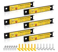 UCINNOVATE Lot de 6 supports magnétiques de 20,3 cm pour tournevis, bandes magnétiques, supports de rangement, barre de rangement magnétique pour outils muraux de garage