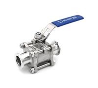 UCJTPCVI Robinet à Boisseau sphérique Manuel à Vide, modèle 3 pièces, Bride en Acier Inoxydable 304 KF16 KF25 KF40 KF50(KF40)