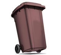 UCKYSU Grande Poubelle D'extérieur Commerciale Couvercle Poignée Antidérapante Rouleau Résistant L'usure Terrasse Bord Route(Brown,240L)