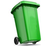 UCKYSU Grande Poubelle D'extérieur Commerciale Couvercle Poignée Antidérapante Rouleau Résistant L'usure Terrasse Bord Route(Green,120L)